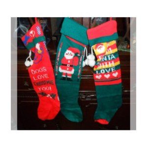 Bundle of 3 Vintage Christmas Stockings